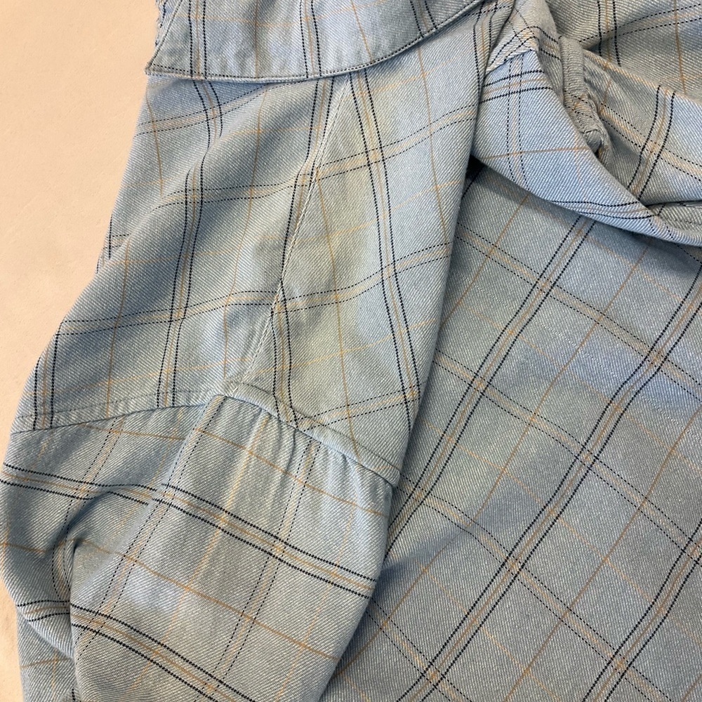 RESISTOL Double R Blue Plaid Button Front Long Sleeve Shirt, sz MD - Picture 10 of 11